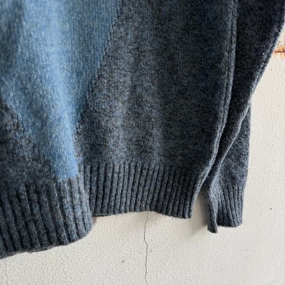 Vtg Jantzen Sweater Colorblock Geometric Wool Blend Pullover Mens M USA Made 80s - Picture 3 of 7